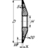 Immagine di PFERD Utensili abrasivi diamantati 4BT9 100-6-1-20 D 126 PHT C75