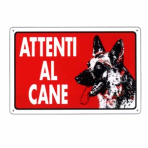 Immagine di CARTELLO PLASTICA ATTENTI AL CANE