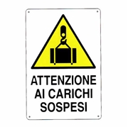 Immagine di CARTELLO PLASTICA CARICHI SOSPESI