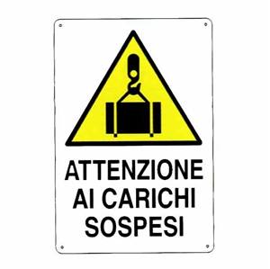 Immagine di CARTELLO PLASTICA CARICHI SOSPESI