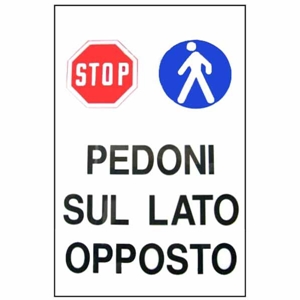 Immagine di CARTELLO PLASTICA PEDONI LATO OPPOSTO