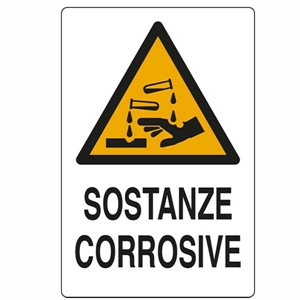 Immagine di CARTELLO PLASTICA SOSTANZE CORROSIVE