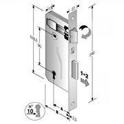 Immagine di SERRATURA PATENT BORDI QUADRI 8x90