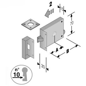 Immagine di SERRATURA APPLICARE MEZZO GIRO 189
