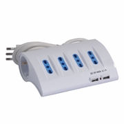 Immagine di MULTIPRESA 4x2PT 2xSK 2xUSB LAT INT