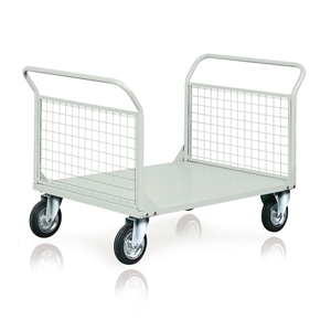 Immagine di Carrello portata kg. 400, con 2 sponde e ruote diam. mm. 200 - mm.1420x810x270/900