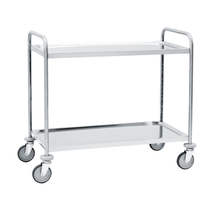 Immagine di Carrello Inox portata kg. 80, 2 piani e ruote diam. mm. 25 - mm.1090x590x950