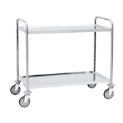 Immagine di Carrello Inox portata kg. 80, 2 piani e ruote diam. mm. 25 - mm.890x590x950