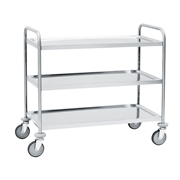 Immagine di Carrello Inox portata kg. 80, 3 piani e ruote diam. mm. 25 - mm.1090x590x950