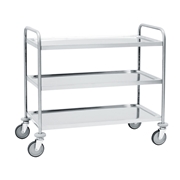 Immagine di Carrello Inox portata kg. 80, 3 piani e ruote diam. mm. 25 - mm.890x590x950