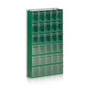 Immagine di Scaffale a parete con 6 cassettiere a 5+5+5+5+5+5 cassetti - mm.605x172x1008