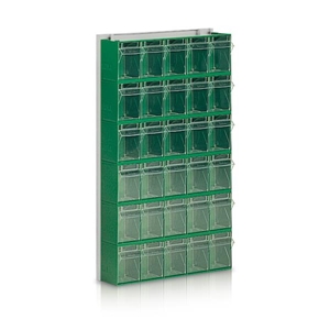 Immagine di Scaffale a parete con 6 cassettiere a 5+5+5+5+5+5 cassetti - mm.605x172x1008