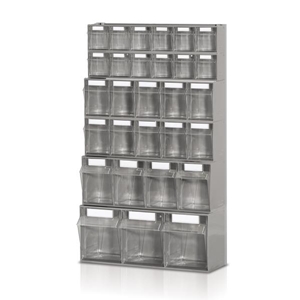 Immagine di Scaffale con 6 cassettiere e 6+6+5+5+4+3 cassetti - mm.605x230x1000