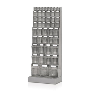 Immagine di Scaffale con 9 cassettiere e 9+6+6+6+5+5+4+4+3 cassetti - mm.600x325x1500